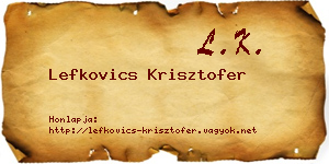 Lefkovics Krisztofer névjegykártya