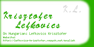 krisztofer lefkovics business card